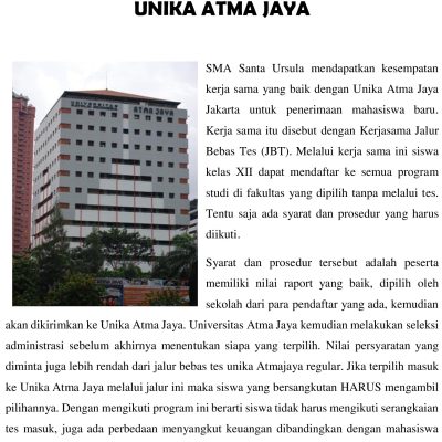 Kerja Sama Unika Atmajaya